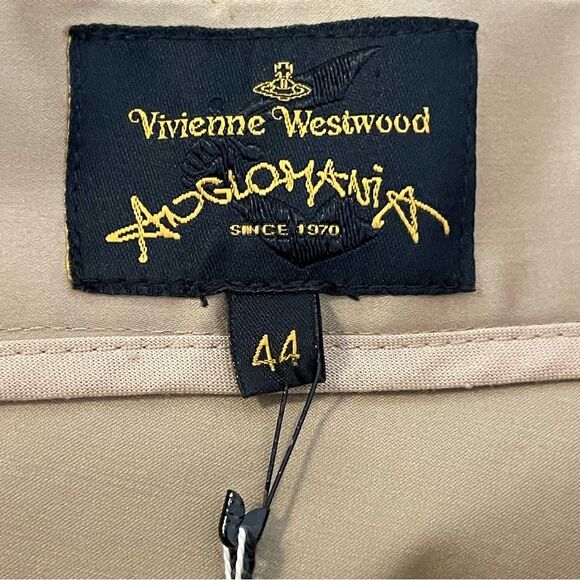 NWT VIVIENNE WESTWOOD Anglomania Philosophy Mini Skirt Tan Khaki Vintage Unique - Picture 7 of 9